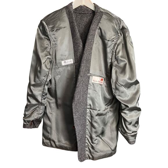 VTG Stanley Blacker Wool Herringbone Tweed Jacket Est. 42R Preppy Academia - Picture 7 of 12